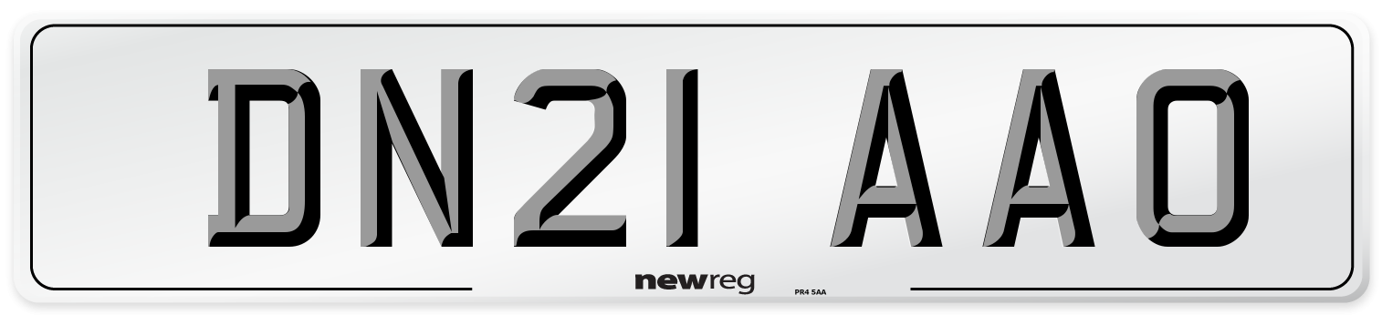 DN21 AAO Number Plate from New Reg